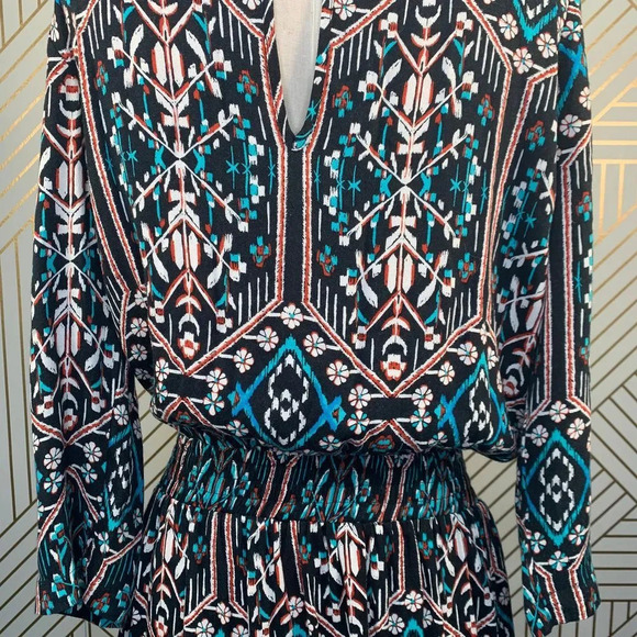 Ella Moss Flora Vista Romper Black Ikat Floral‎ - Picture 10 of 12